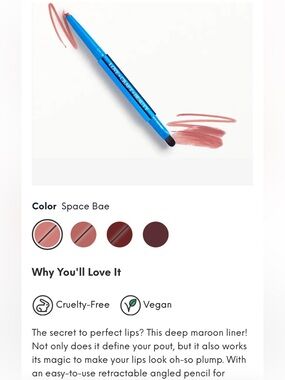 LOVE+CRAFT+BEAUTY Lip Liner with built in lip brush in 3 AVAILABLE SHADES! NEW!